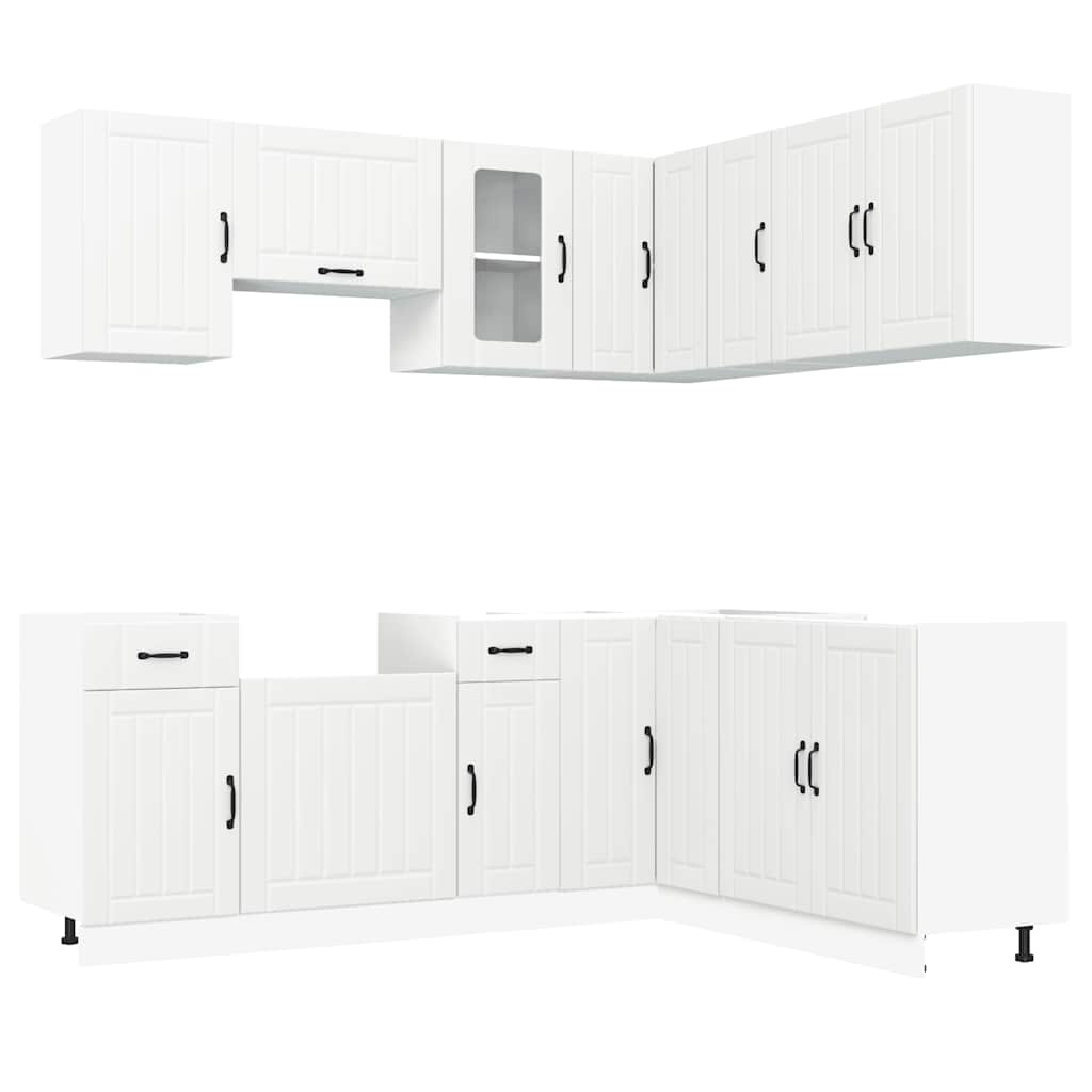 11 Piece Kitchen Cabinet Set Lucca White Engineered Wood