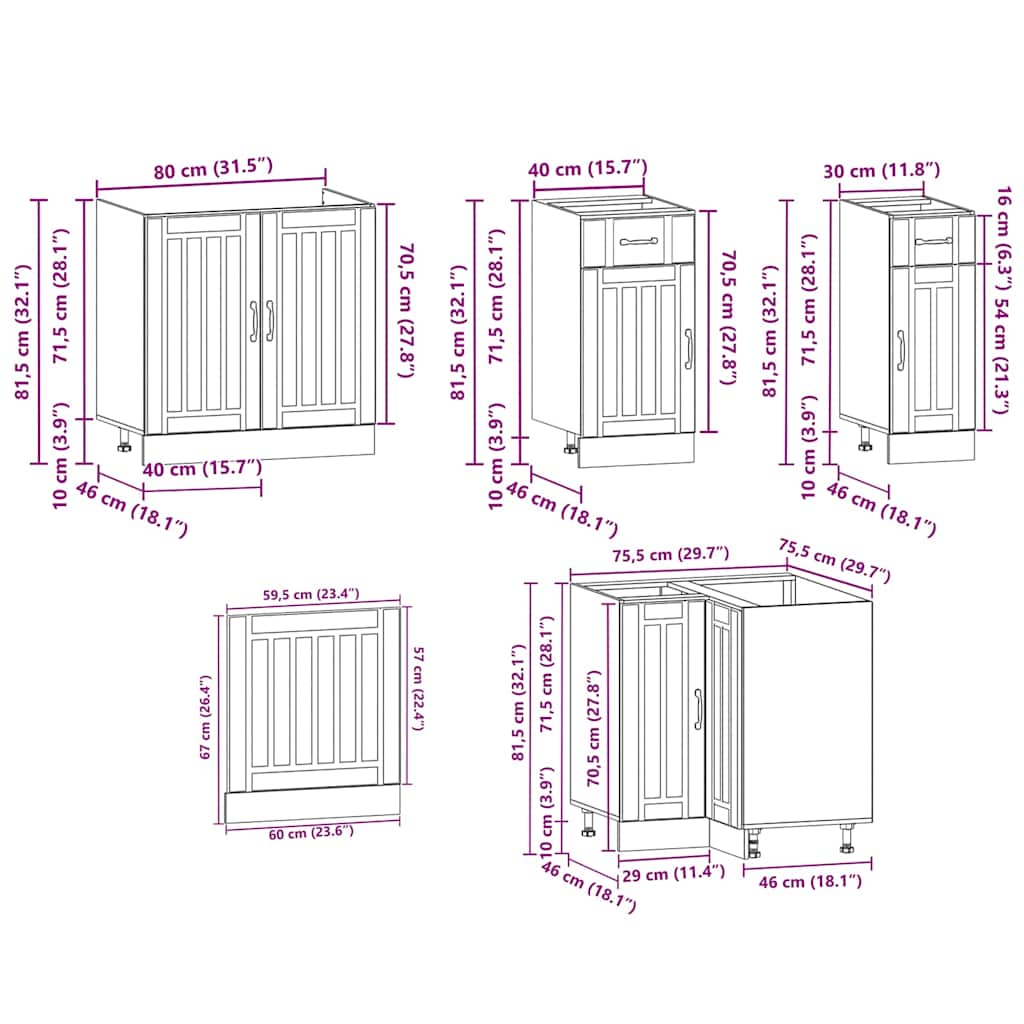 11 Piece Kitchen Cabinet Set Lucca White Engineered Wood