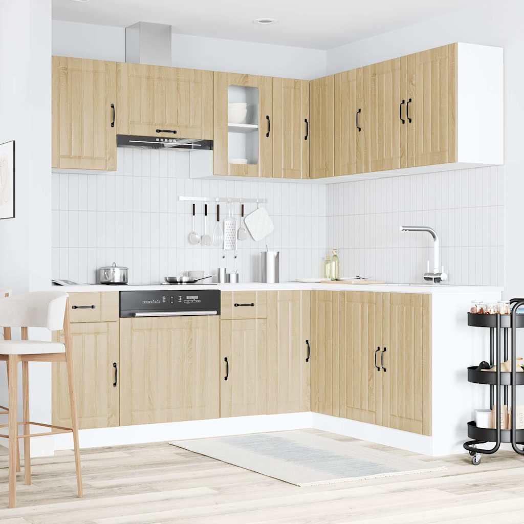 11 Piece Kitchen Cabinet Set Lucca Sonoma Oak Engineered Wood