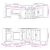 11 Piece Kitchen Cabinet Set Porto Gloss White Engineered Wood