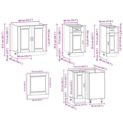 11 Piece Kitchen Cabinet Set Porto Gloss White Engineered Wood