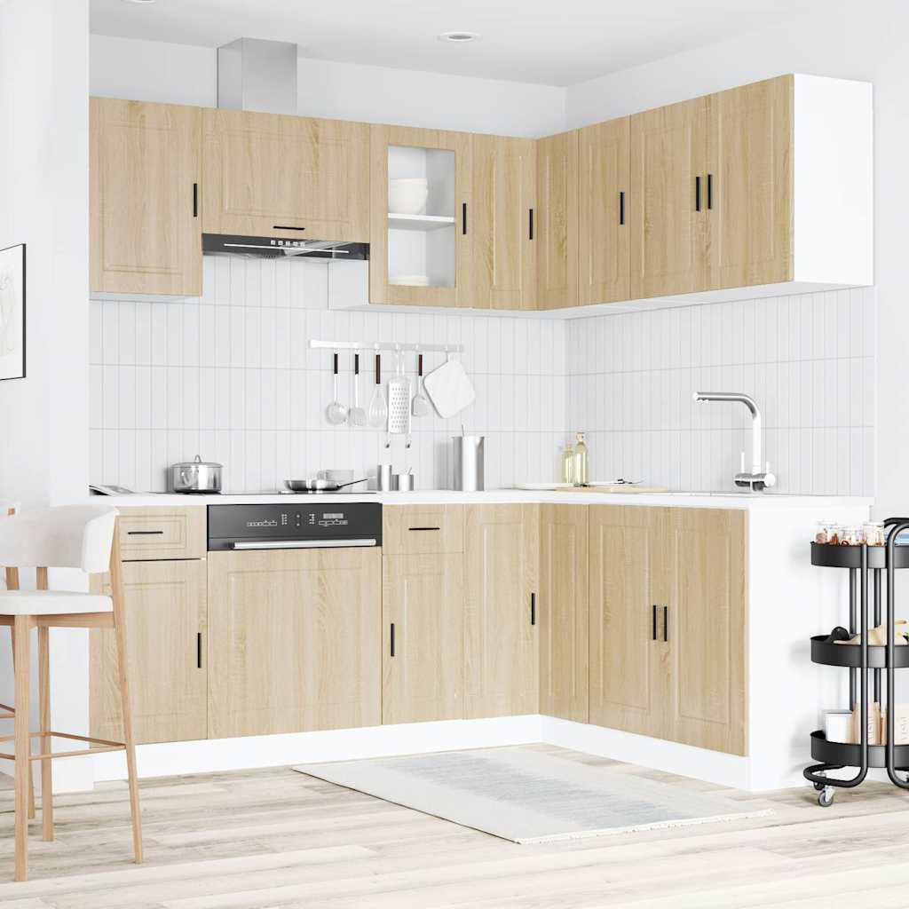 11 Piece Kitchen Cabinet Set Porto Sonoma Oak Engineered Wood