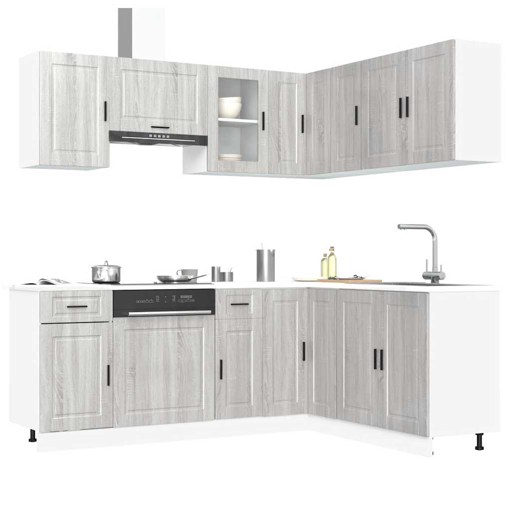 11 Piece Kitchen Cabinet Set Porto Grey Sonoma Engineered Wood