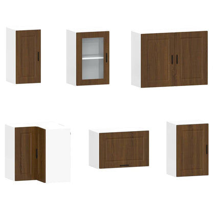 11 Piece Kitchen Cabinet Set Porto Brown Oak Engineered Wood