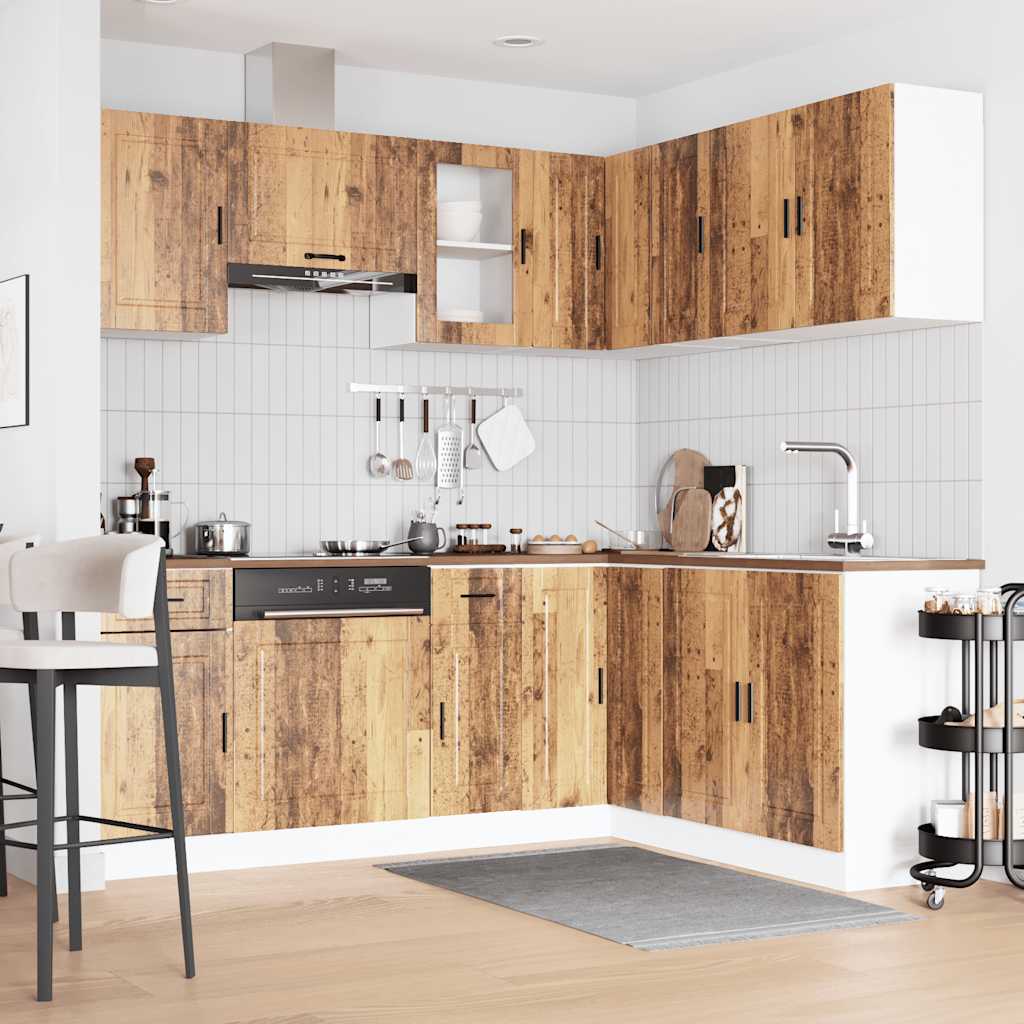 11 Piece Kitchen Cabinet Set Porto Old Wood Engineered Wood