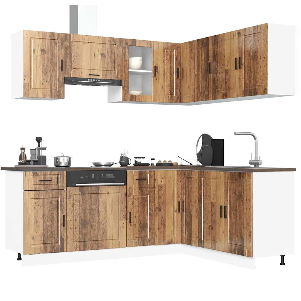 11 Piece Kitchen Cabinet Set Porto Old Wood Engineered Wood