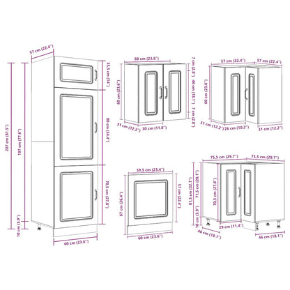 14 Piece Kitchen Cabinet Set Kalmar Gloss White Engineered Wood