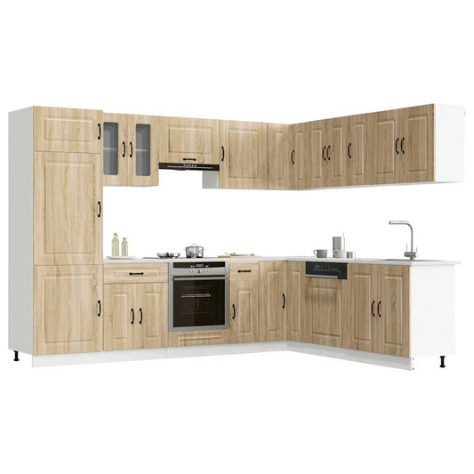 14 Piece Kitchen Cabinet Set "Kalmar" Sonoma Oak Engineered Wood