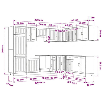 14 Piece Kitchen Cabinet Set Lucca White Engineered Wood