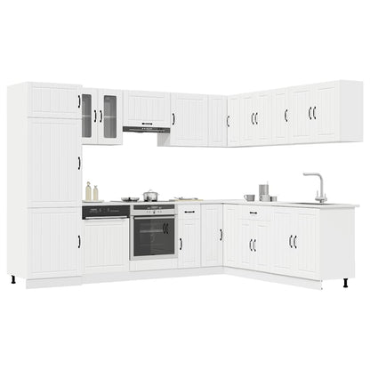 14 Piece Kitchen Cabinet Set Lucca White Engineered Wood