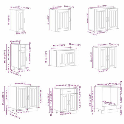 14 Piece Kitchen Cabinet Set Lucca Gloss White Engineered Wood