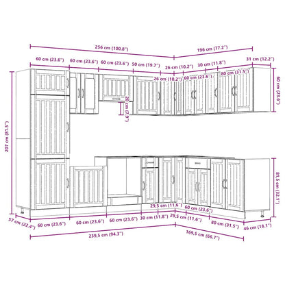 14 Piece Kitchen Cabinet Set Lucca Concrete Grey Engineered Wood
