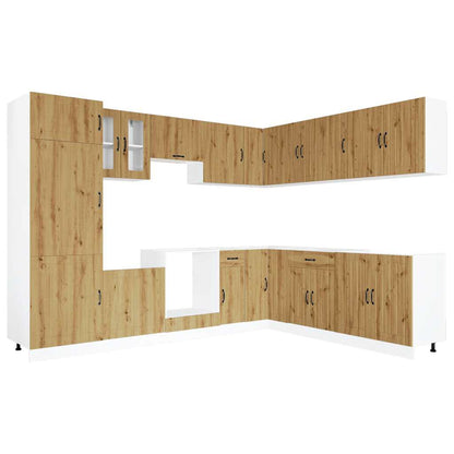 14 Piece Kitchen Cabinet Set Lucca Artisan Oak Engineered Wood
