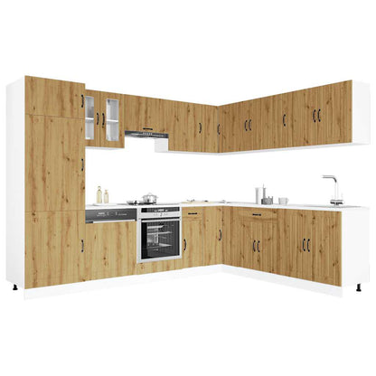 14 Piece Kitchen Cabinet Set Lucca Artisan Oak Engineered Wood