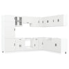 14 Piece Kitchen Cabinet Set Porto White Engineered Wood