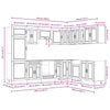 14 Piece Kitchen Cabinet Set Porto Black Engineered Wood