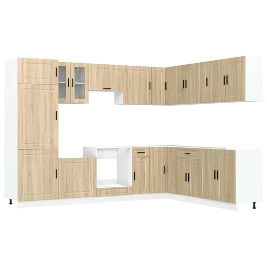 14 Piece Kitchen Cabinet Set Porto Sonoma Oak Engineered Wood