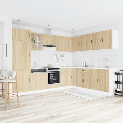 14 Piece Kitchen Cabinet Set Porto Sonoma Oak Engineered Wood