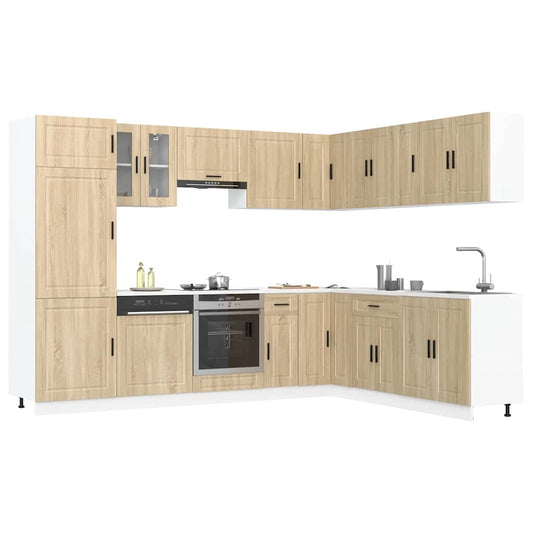 14 Piece Kitchen Cabinet Set Porto Sonoma Oak Engineered Wood