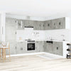 14 Piece Kitchen Cabinet Set Porto Concrete Grey Engineered Wood