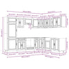 14 Piece Kitchen Cabinet Set Porto Concrete Grey Engineered Wood