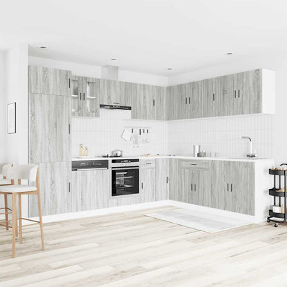 14 Piece Kitchen Cabinet Set Porto Grey Sonoma Engineered Wood