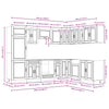 14 Piece Kitchen Cabinet Set Porto Grey Sonoma Engineered Wood