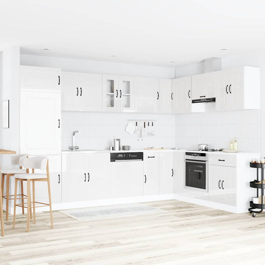 Kitchen Cabinet Kalmar Glossy White 80 x 46 x 81.5 cm