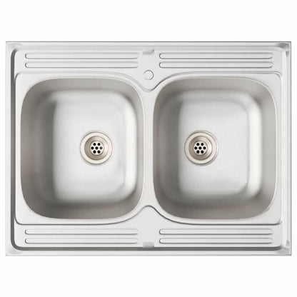 Kitchen Cabinet with Door Kalmar 2 pcs Brown 80 x 46 x 81.5 cm