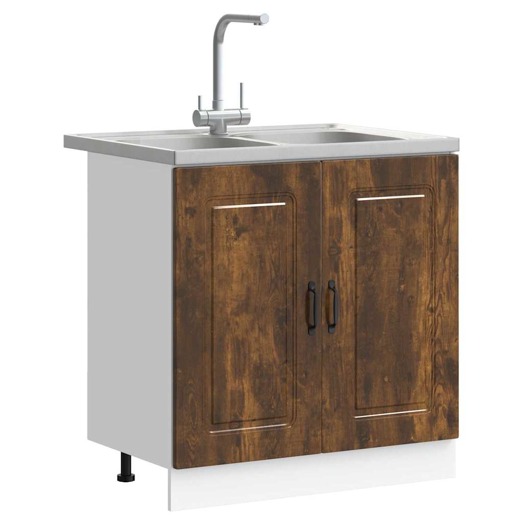 Kitchen Cabinet with Door Kalmar 2 pcs Brown 80 x 46 x 81.5 cm