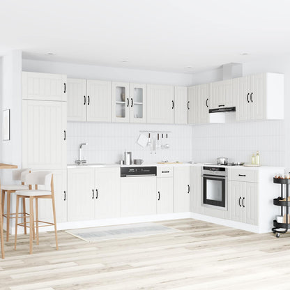 Sink Base Cabinet Lucca 2 pcs White Engineered Wood