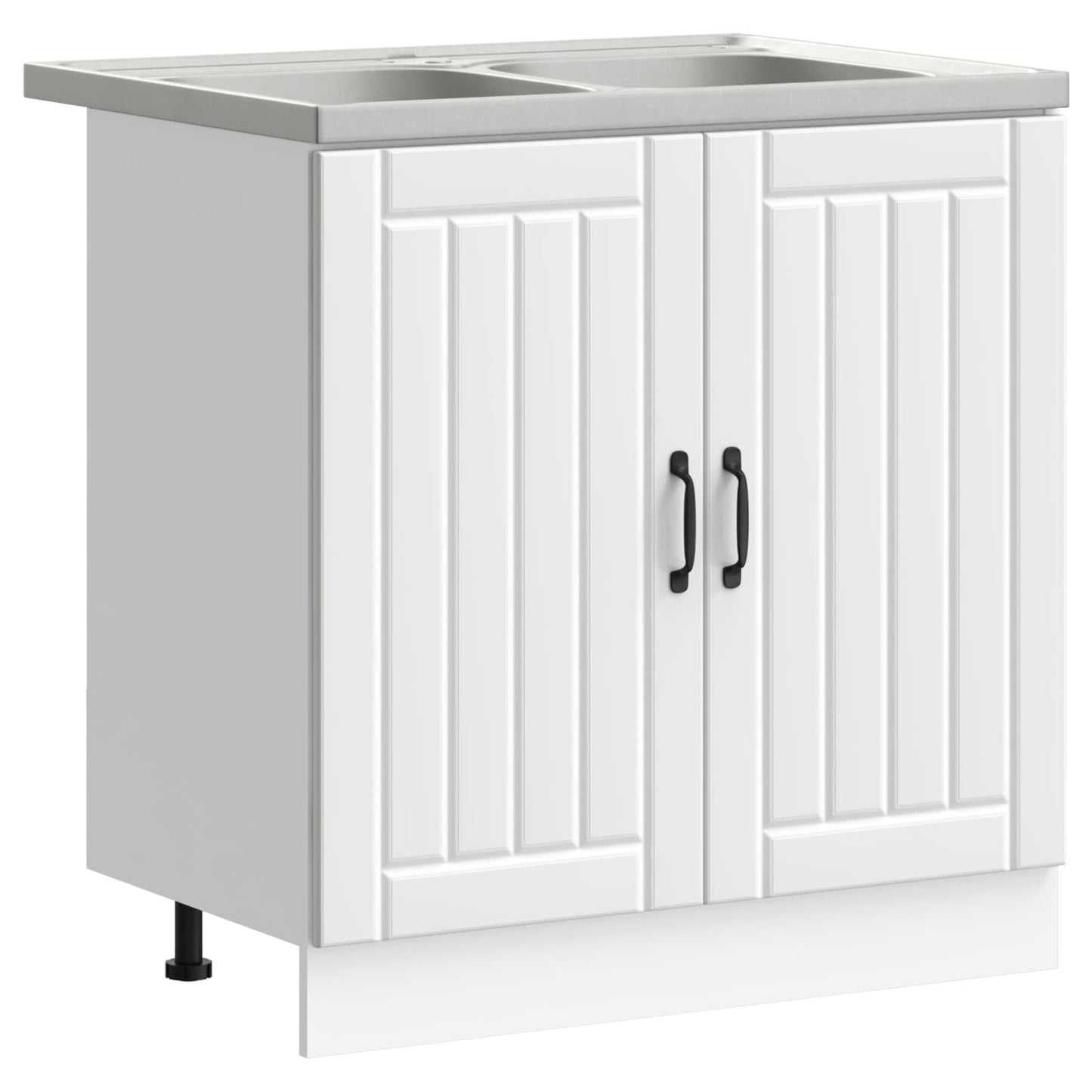 Sink Base Cabinet Lucca 2 pcs White Engineered Wood