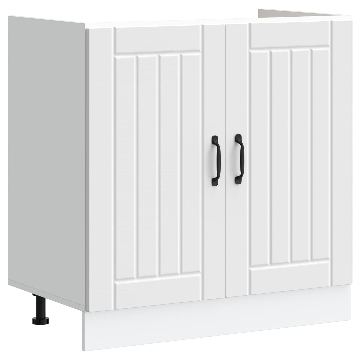 Sink Base Cabinet Lucca 2 pcs White Engineered Wood