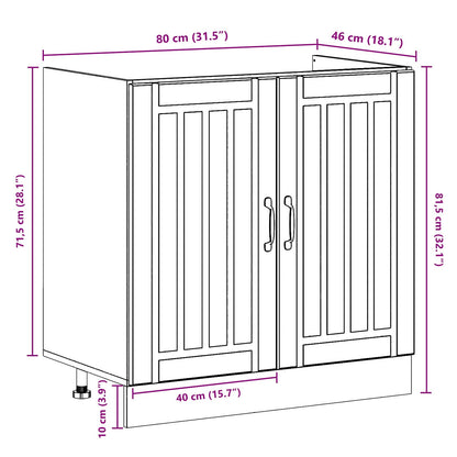 Sink Base Cabinet Lucca 2 pcs White Engineered Wood