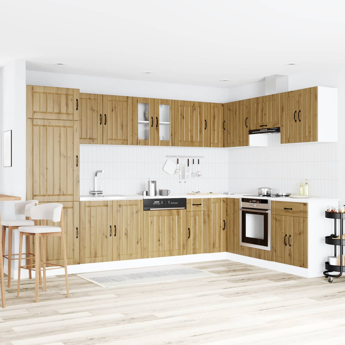Sink Base Cabinet Lucca 2 pcs Artisan Oak Engineered Wood