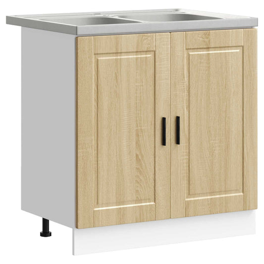 Sink Base Cabinet Porto 2 pcs Brown 80 x 46 x 81.5 cm