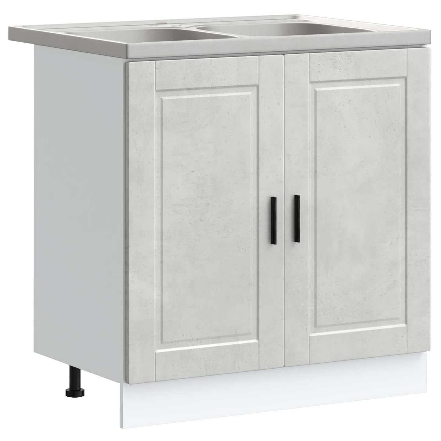 Sink Base Cabinet with Storage Porto 2 pcs Grey Engineered wood