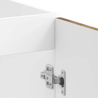 Sink Base Cabinet with Door Porto 2 pcs Brown Engineered wood