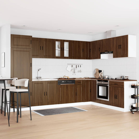Sink Base Cabinet Porto 2 pcs Brown 80 x 46 x 81.5 cm