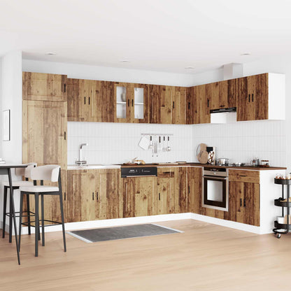 Sink Base Cabinet with Door Porto 2 pcs Brown Engineered wood