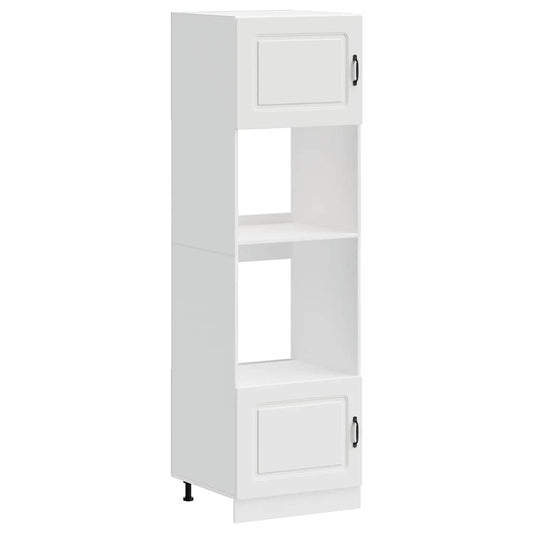 Oven Cabinets 2 pcs Kalmar White Engineered Wood