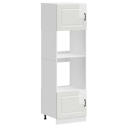 Oven Cabinets 2 pcs Kalmar Gloss White Engineered Wood