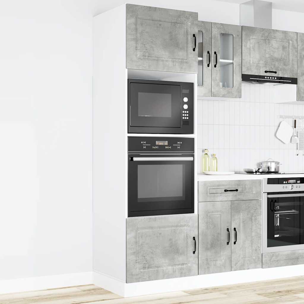 Oven Cabinets 2 pcs Kalmar Concrete Grey Engineered Wood
