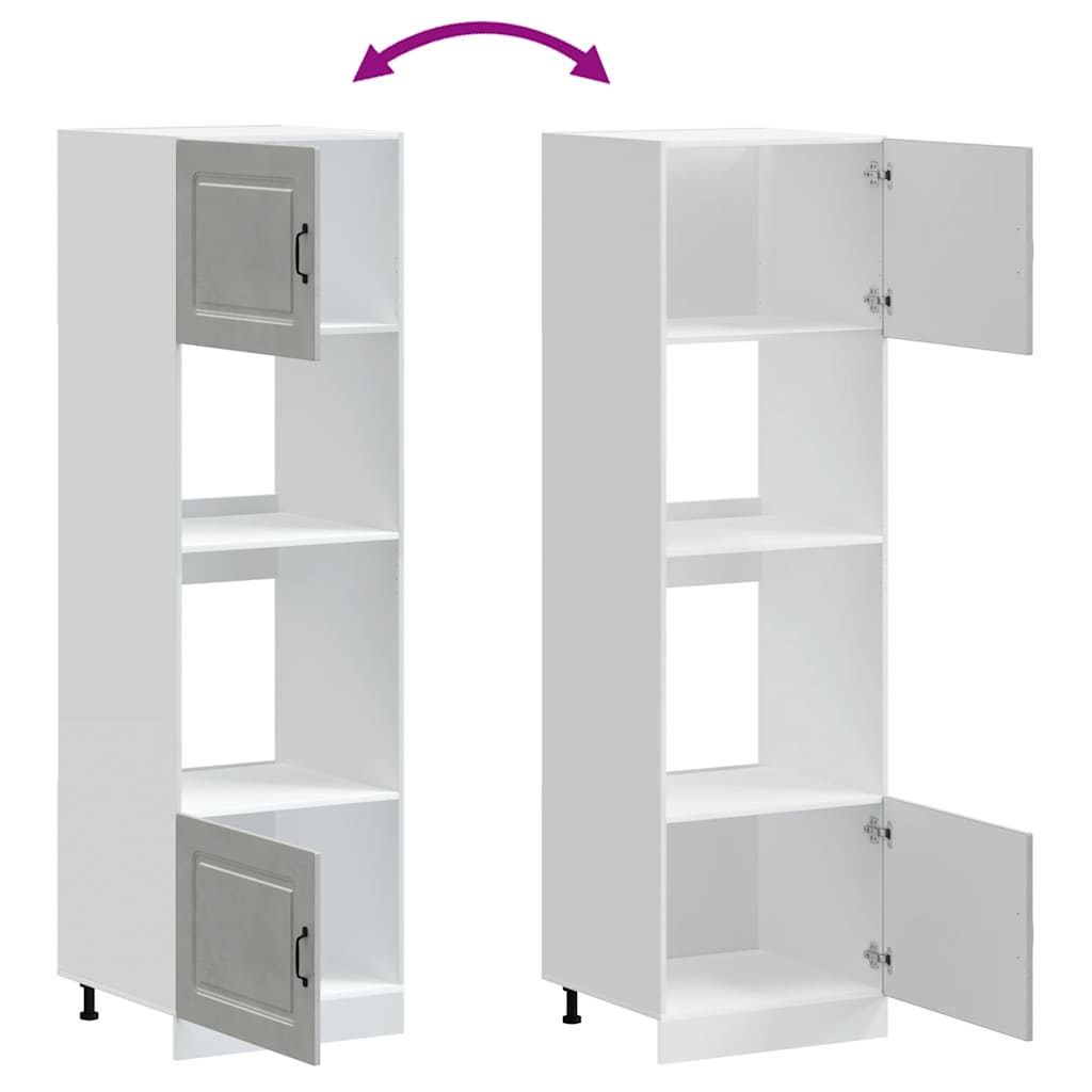 Oven Cabinets 2 pcs Kalmar Concrete Grey Engineered Wood