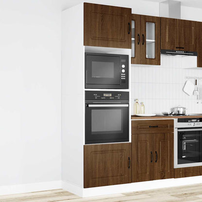 Oven Cabinets 2 pcs Kalmar Brown Oak Engineered Wood