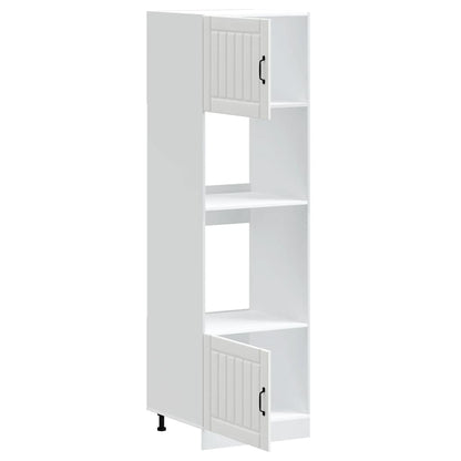 Oven Cabinets 2 pcs Lucca White Engineered Wood