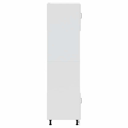 Oven Cabinets 2 pcs Lucca White Engineered Wood