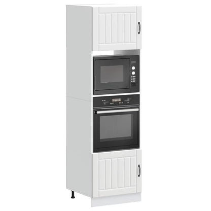 Oven Cabinets 2 pcs Lucca White Engineered Wood