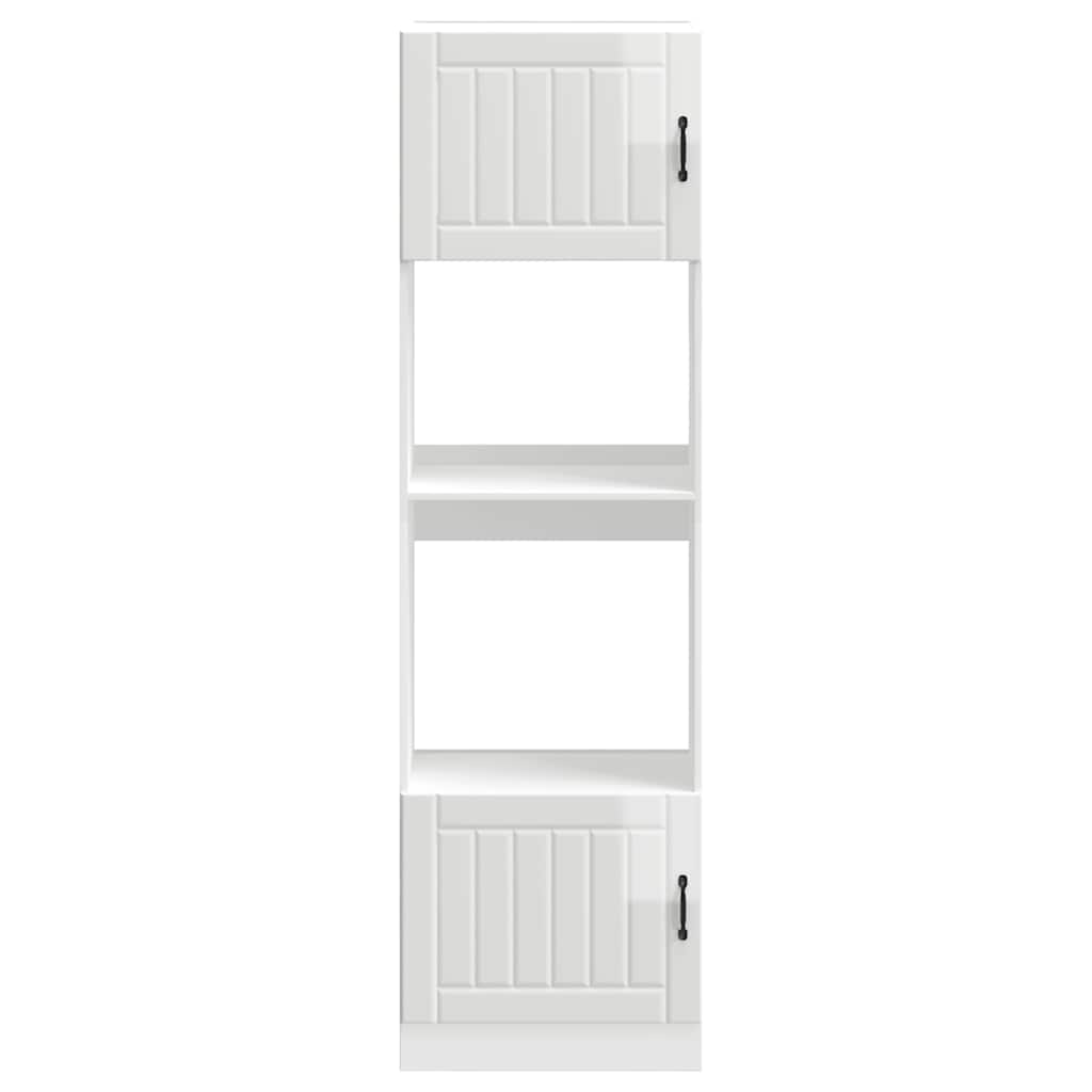 Oven Cabinets 2 pcs Lucca Gloss White Engineered Wood