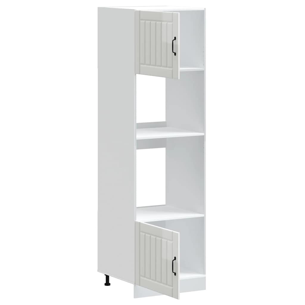 Oven Cabinets 2 pcs Lucca Gloss White Engineered Wood